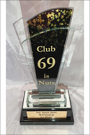 Double glass award, printed and sandblasted and painted