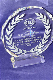 Crystal Octagon Award Sandblasted