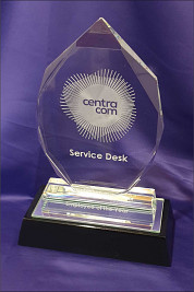 Crystal Prestige Shape Award deep cut Sandblasted