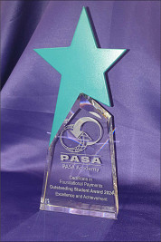 Crystal Award with Painted Teal Star