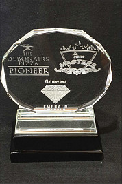 Crystal Octagon Award, sandblasted