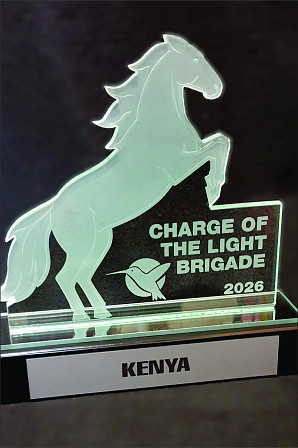 Profile cut glass horse