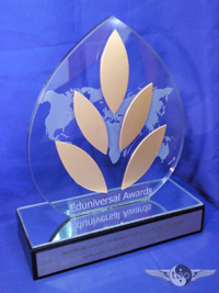 Glass and anodised aluminium Leaves award