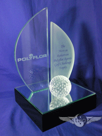 Double Glass Sails and Crystal golf ball Award