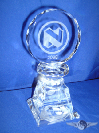 Round Disc Crystal Trophy 
