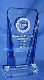 Blue crystal strip award