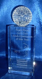 Golf ball on crystal rectangle
