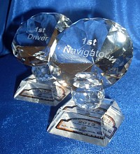 Crystal Diamond awards with a print under the base