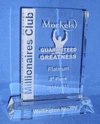 Crystal rectangle trophy