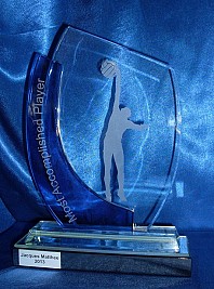 Half Blue crystal Trophy