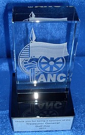 Crystal rectangle golf Award ANC