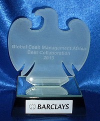 Profile cut Glass Trophy Barclays