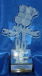 Profile cut glass double Chef  Trophy