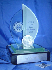 Golf Sails Sports Glass Trophy 