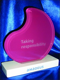 Abstract Glass Award Pink Amadeus