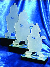 Profile cut Glass Penguins