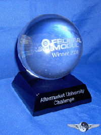 Crystal Ball on a Small Black Crystal Award