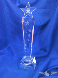Tall Star Crystal Trophy
