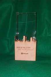 Crystal Rectangle trophy with JHB Skyline