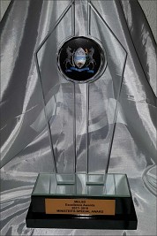 Glass and crystal Ministers trophy