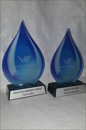 Profile cut Glass water drops