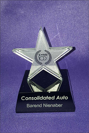 Small crystal star on a crystal base