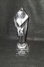 Crystal Half Ball Golf award