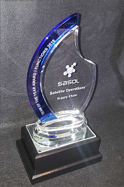 Crystal Blue Curved Award