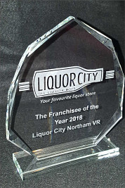 150mm height crystal Leaf shaped award