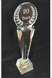 Crystal Pedestal and crystal round Award