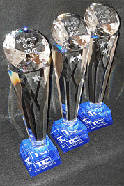 Crystal Diamond Awards with Logo printed bases